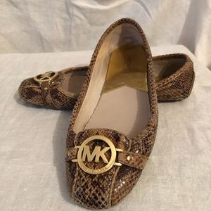 Michael Kors moccasin style snakeskin flat